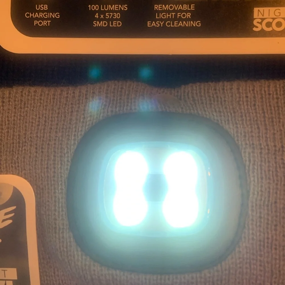 🎉HP🎉NWT Night Owl Kid’s Rechargeable LED Beanie - Light is Removable